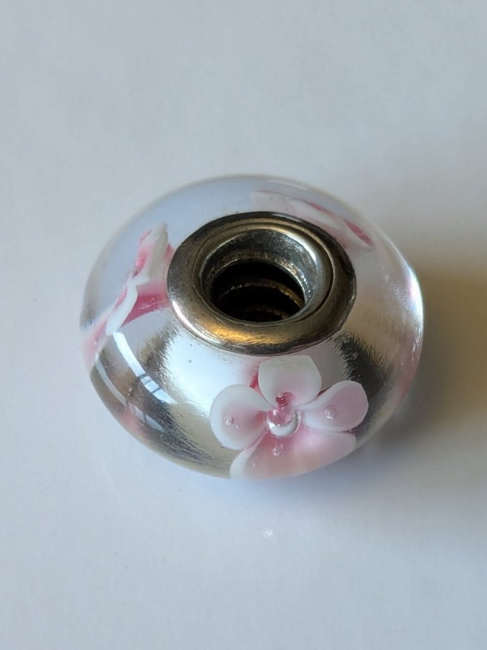 Pandora Cherry Blossom Murano Glass Charm Sterling Silver (Retired) - Picture 5 of 5